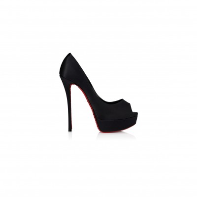 CHRISTIAN LOUBOUTIN LADY PEEP SUOLA STRASS 150 MM PUMPS-CREPE SATIN-BLACK-WOMEN 1250537B439